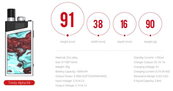 پادماد اسموک ترینیتی آلفا |Smok Trinity Alfa Pod Kit - Image 5