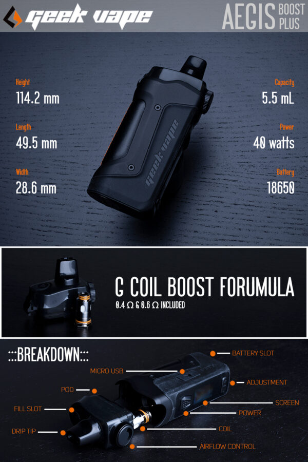 GEEK VAPE AEGIS BOOST PLUS POD MOD KIT
