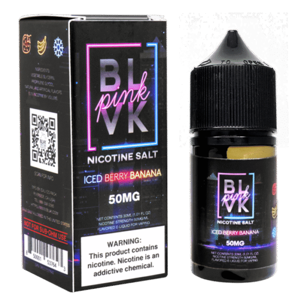 جوس سالت توت فرنگی موز یخ بی ال وی کی | Blvk Berry Banana Ice