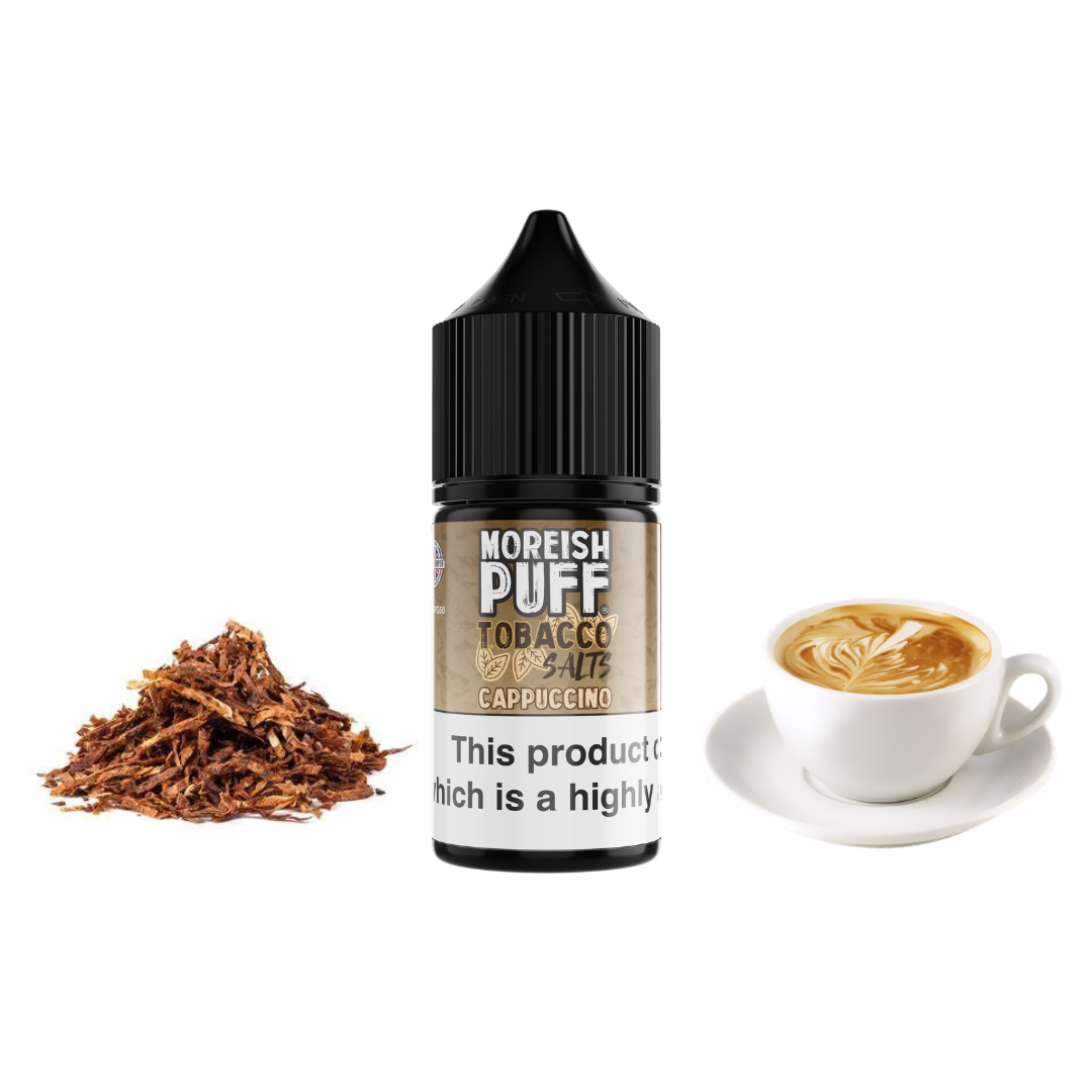Cappuccino-Tobacco.png سالت نیکوتین تنباکو کاپوچینو موریش | Moreish Cuppuccino Tobacco - تصویر 1
