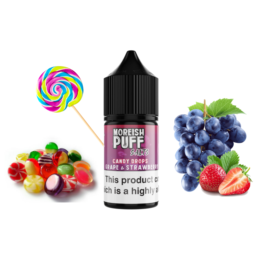 Grape-and-Strawberry-Candy.png سالت نیکوتین آبنبات انگور توت فرنگی موریش | Moreish Grape Strawberry Candy Salt - تصویر 1